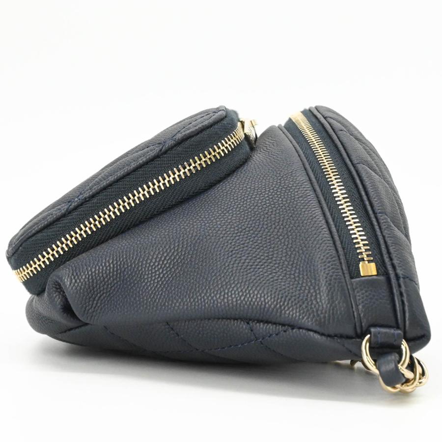 【未使用品】CHANEL シャネル マトラッセ ボディバッグ 斜め掛けバッグ キャビアスキン レザー レディース ネイビー 青 A50465 | CHANEL | 04