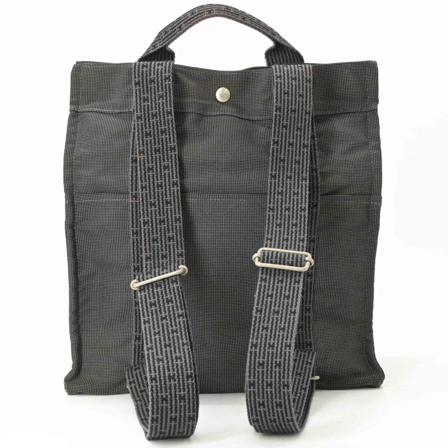 HERMES エルメス エールライン サックアドMM バックパック リュックサック ナイロン キャンバス グレー 鍵欠品 | エールライン | 01