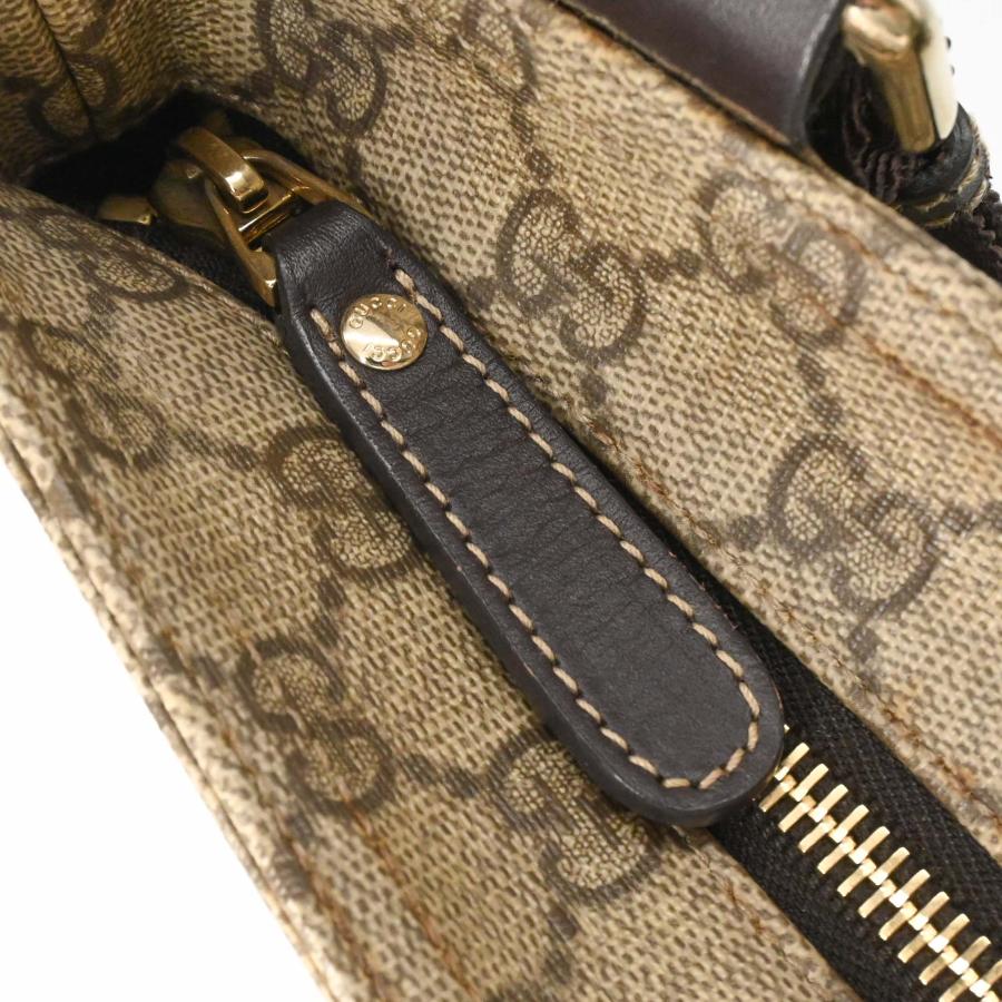 GUCCI グッチ GGスプリーム ショルダーバッグ 斜め掛けバッグ ベージュ ブラウン レザー PVC レディース  201446 |  | 06