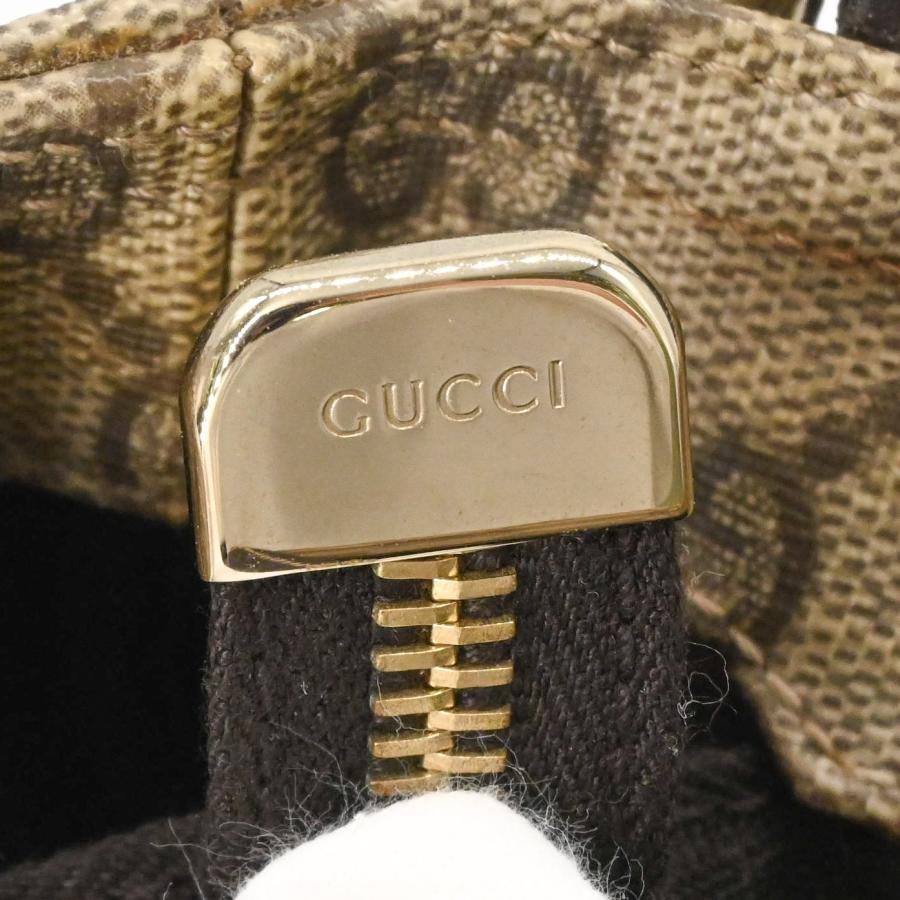 GUCCI グッチ GGスプリーム ショルダーバッグ 斜め掛けバッグ ベージュ ブラウン レザー PVC レディース  201446 |  | 08