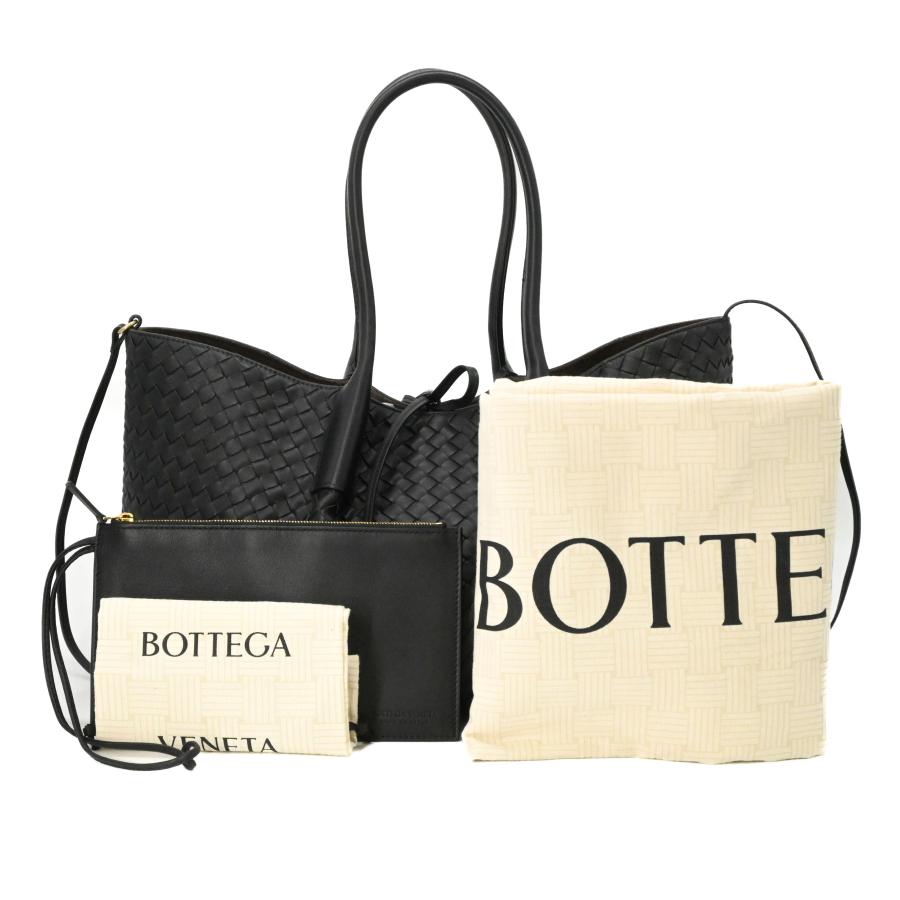 【未使用品】BOTTEGA VENETA ボッテガ ヴェネタ ラージ ピナコテーカ イントレチャートレザー トートバッグ 肩掛けカバン ブラック 黒 ICチップ | pinacoteca