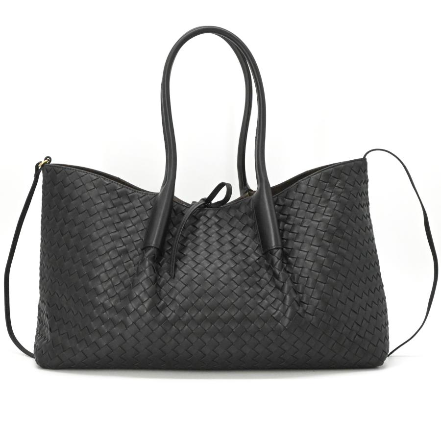 【未使用品】BOTTEGA VENETA ボッテガ ヴェネタ ラージ ピナコテーカ イントレチャートレザー トートバッグ 肩掛けカバン ブラック 黒 ICチップ | pinacoteca | 01