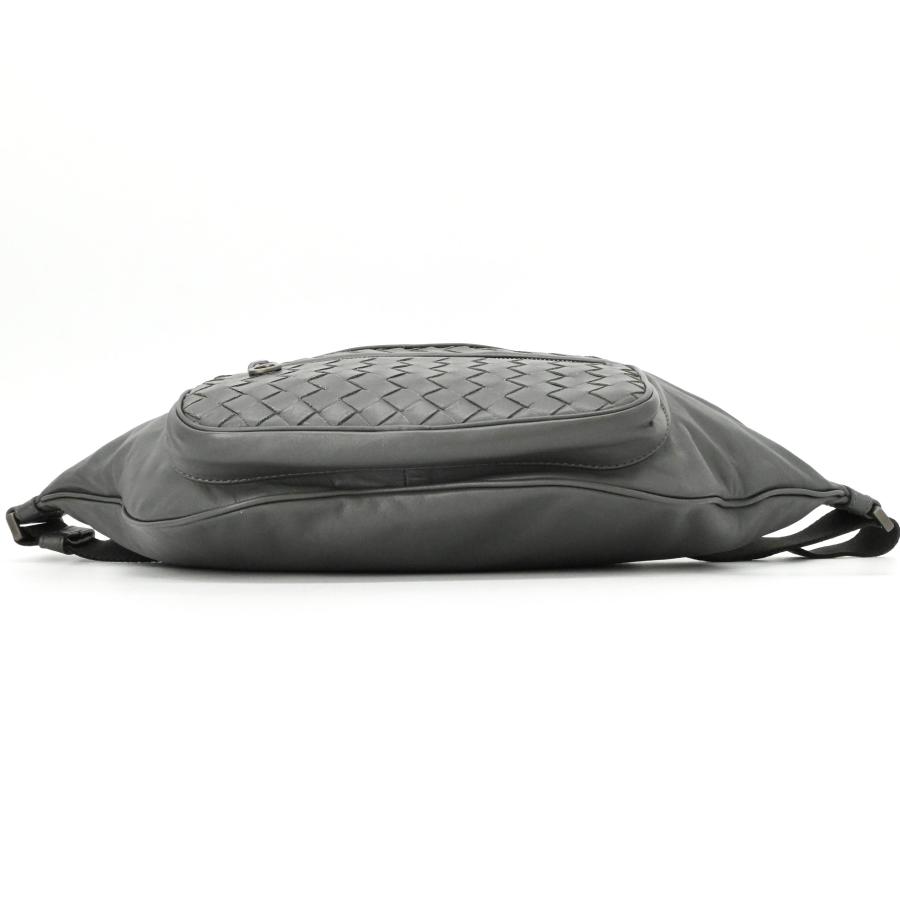 【美品】BOTTEGA VENETA ボッテガ ヴェネタ イントレチャート レザー クロス ボディバッグ ウエストポーチ ビジネス グレー メンズ 222310 | BOTTEGA VENETA | 04