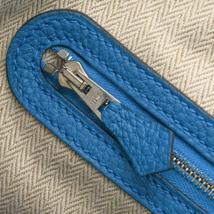 【未使用品】HERMES エルメス ガーデンパーティーTPM 30 ネゴンダ レザー ハンドバッグ トートバッグ ブルーザンジバル 青 ＃A刻印 | ガーデンパーティー | 12