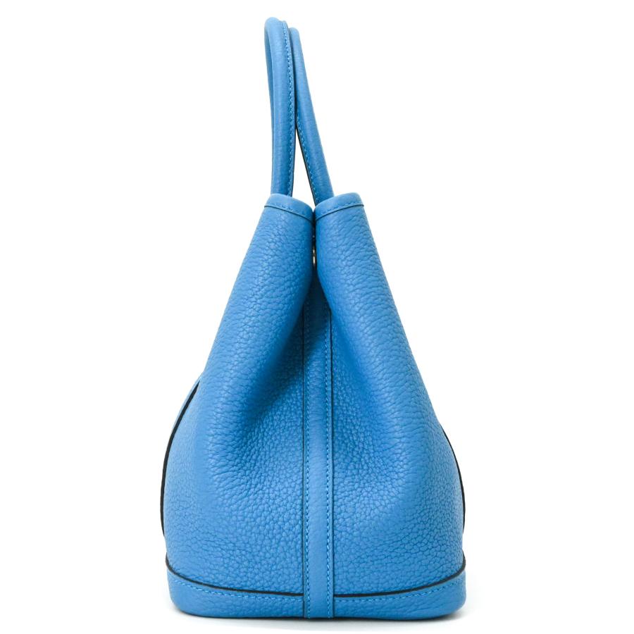 【未使用品】HERMES エルメス ガーデンパーティーTPM 30 ネゴンダ レザー ハンドバッグ トートバッグ ブルーザンジバル 青 ＃A刻印 | ガーデンパーティー | 03