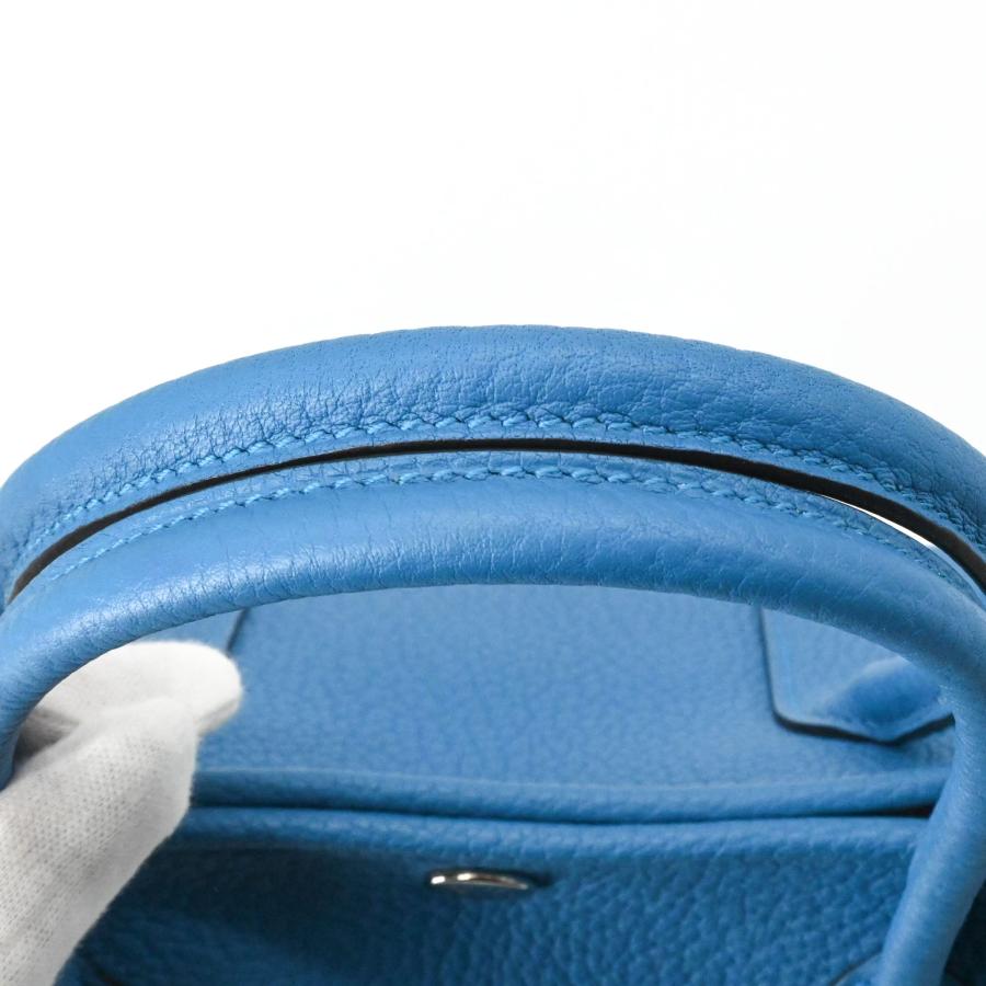 【未使用品】HERMES エルメス ガーデンパーティーTPM 30 ネゴンダ レザー ハンドバッグ トートバッグ ブルーザンジバル 青 ＃A刻印 | ガーデンパーティー | 06