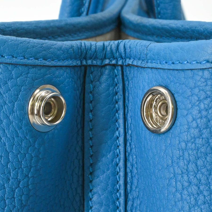 【未使用品】HERMES エルメス ガーデンパーティーTPM 30 ネゴンダ レザー ハンドバッグ トートバッグ ブルーザンジバル 青 ＃A刻印 | ガーデンパーティー | 07