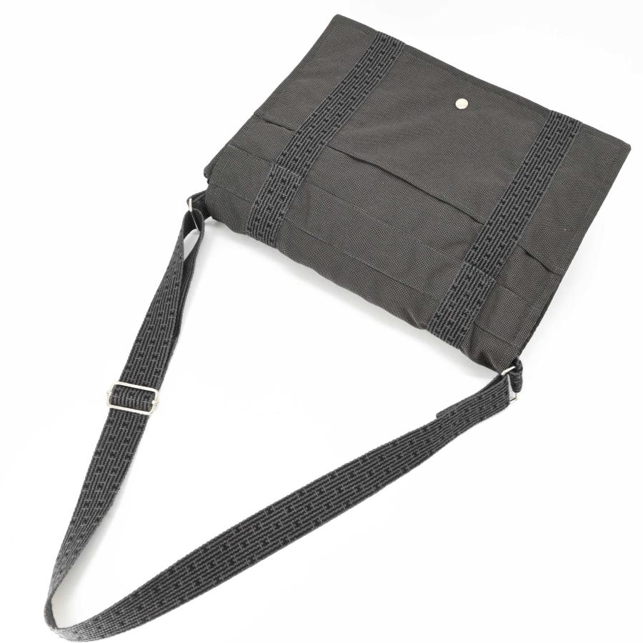 【美品】 HERMES エルメス エールライン バサス ショルダーバッグ メッセンジャー ナイロン キャンバス ユニセックス グレー | エールライン | 06