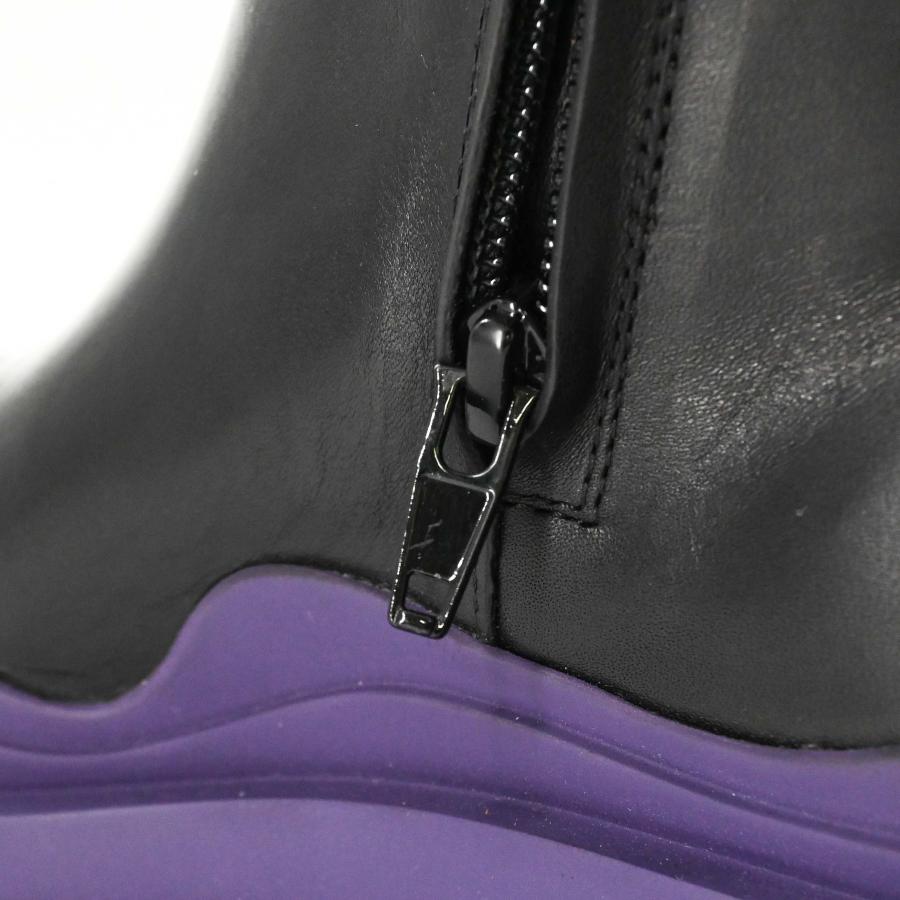 【未使用品】BOTTEGA VENETA ボッテガ ヴェネタ レザーブーツ ロングブーツ ＃36 1/2（約23ｃｍ）ブラック 黒 紫 | BOTTEGA VENETA | 12