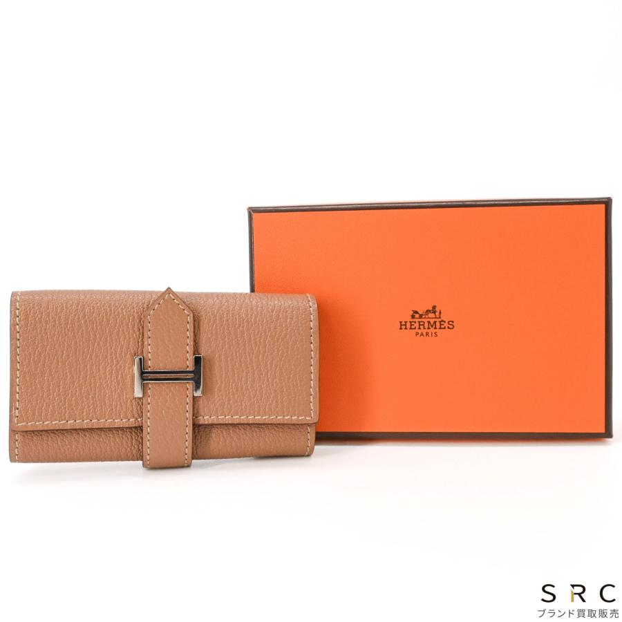 【未使用品】HERMES エルメス ベアン キーケース シェブルミゾル レザー レディース ベージュ 茶 ゴールド金具 ＃Y刻印 | Bearn