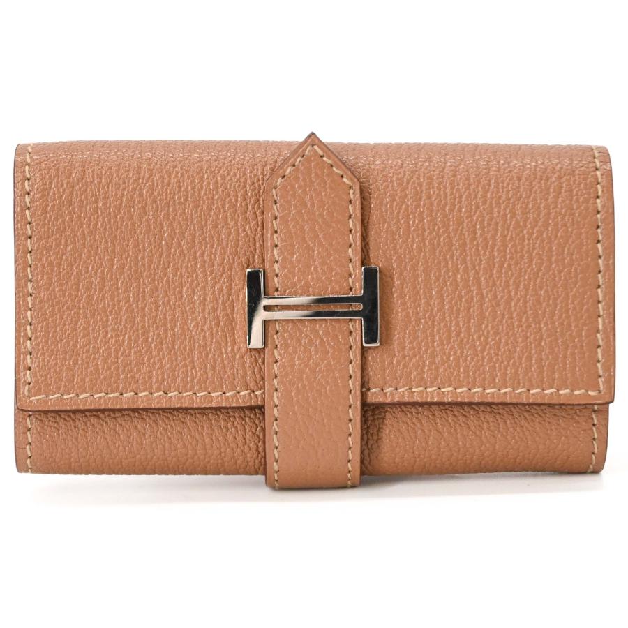 【未使用品】HERMES エルメス ベアン キーケース シェブルミゾル レザー レディース ベージュ 茶 ゴールド金具 ＃Y刻印 | Bearn | 01