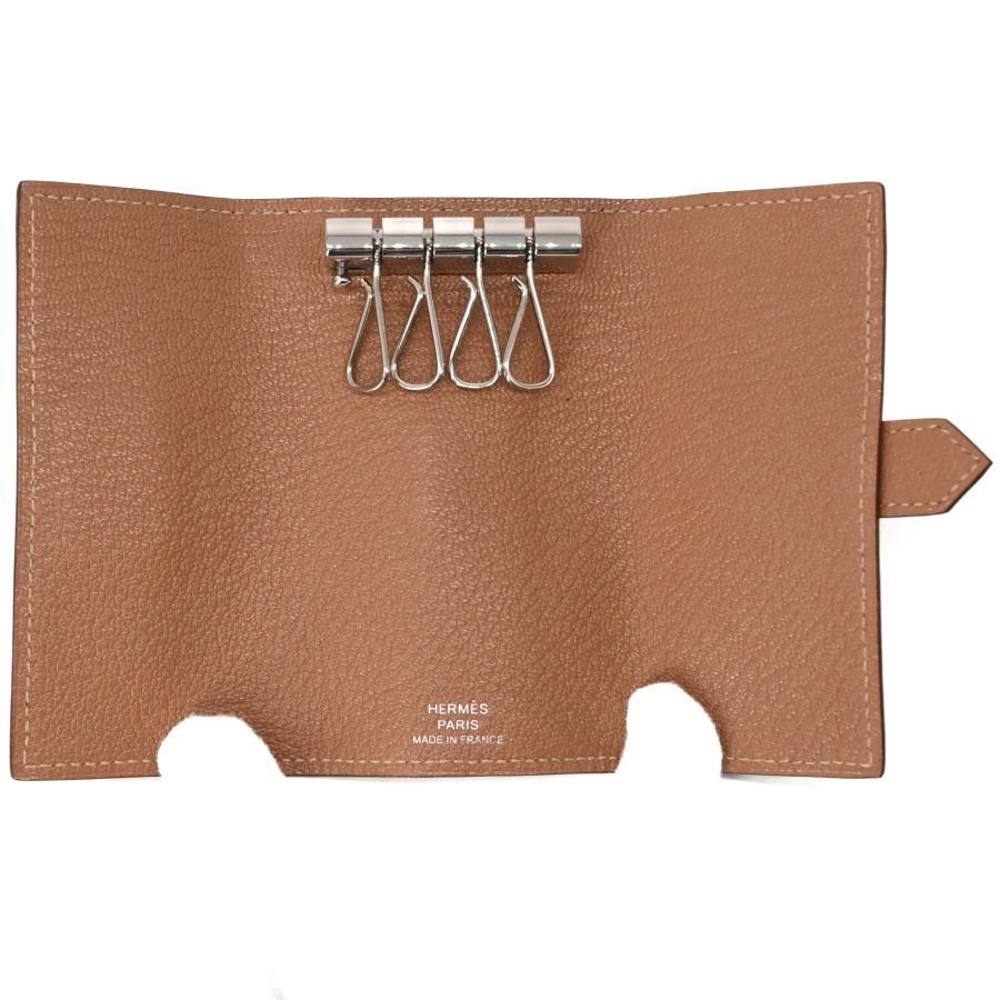 【未使用品】HERMES エルメス ベアン キーケース シェブルミゾル レザー レディース ベージュ 茶 ゴールド金具 ＃Y刻印 | Bearn | 06