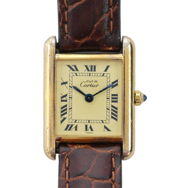 Cartier カルティエ 腕時計 ウォッチ マストタンク SM Q2 クォーツ ゴールド ブラウン レザー クロコダイル アイボリー 3 66001 |  | 01