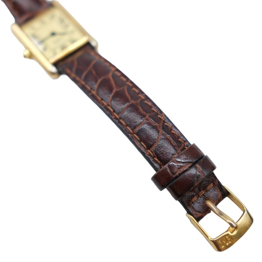 Cartier カルティエ 腕時計 ウォッチ マストタンク SM Q2 クォーツ ゴールド ブラウン レザー クロコダイル アイボリー 3 66001 |  | 05