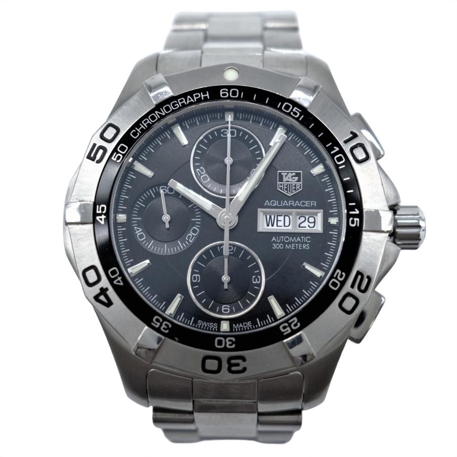 TAG HEUER タグホイヤー アクアレーサー 300M クロノグラフ 腕時計 ウォッチ シルバー ステンレススチール 黒文字盤 自動巻き CAF2010 | 