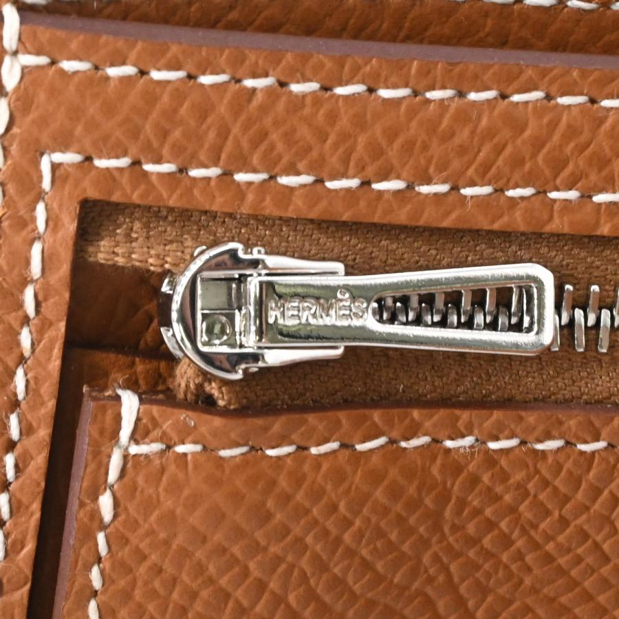 【未使用品】HERMES エルメス セリエコンパクト 二つ折り財布 ヴォーエプソン ゴールド ブラウン 茶 ＃K刻印 |  | 11