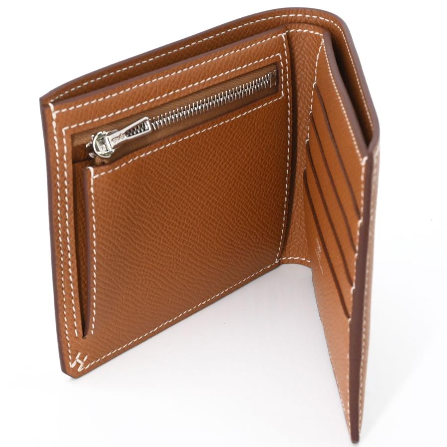 【未使用品】HERMES エルメス セリエコンパクト 二つ折り財布 ヴォーエプソン ゴールド ブラウン 茶 ＃K刻印 |  | 12