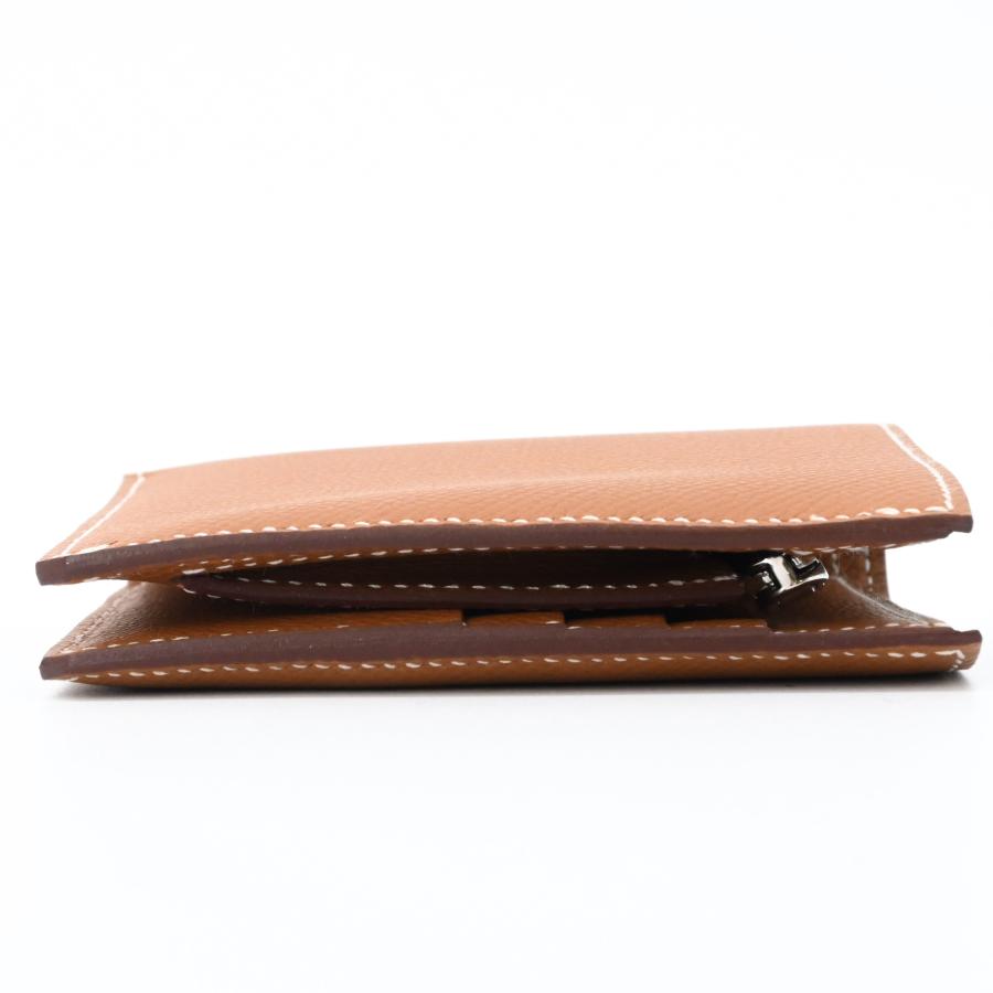 【未使用品】HERMES エルメス セリエコンパクト 二つ折り財布 ヴォーエプソン ゴールド ブラウン 茶 ＃K刻印 |  | 05
