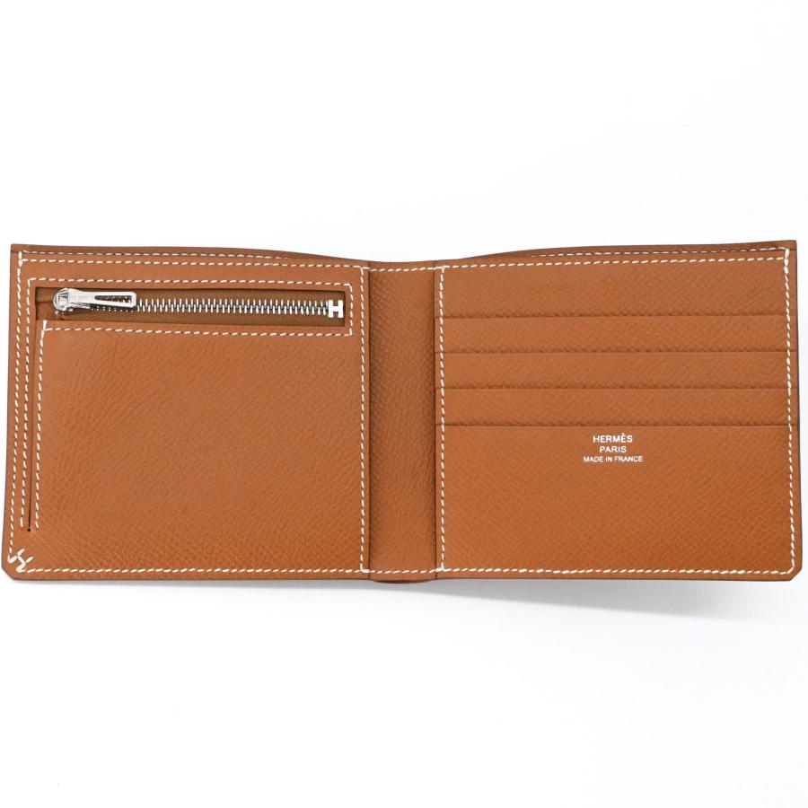 【未使用品】HERMES エルメス セリエコンパクト 二つ折り財布 ヴォーエプソン ゴールド ブラウン 茶 ＃K刻印 |  | 06