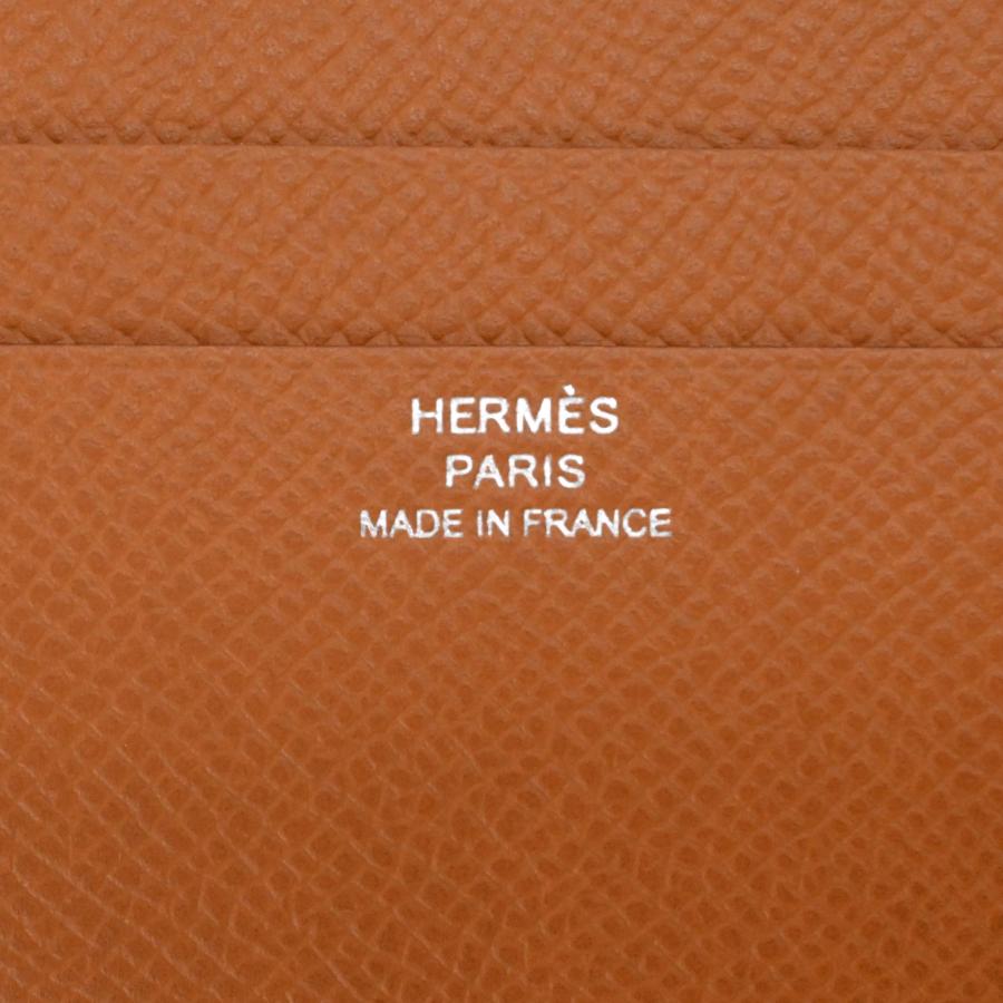 【未使用品】HERMES エルメス セリエコンパクト 二つ折り財布 ヴォーエプソン ゴールド ブラウン 茶 ＃K刻印 |  | 07