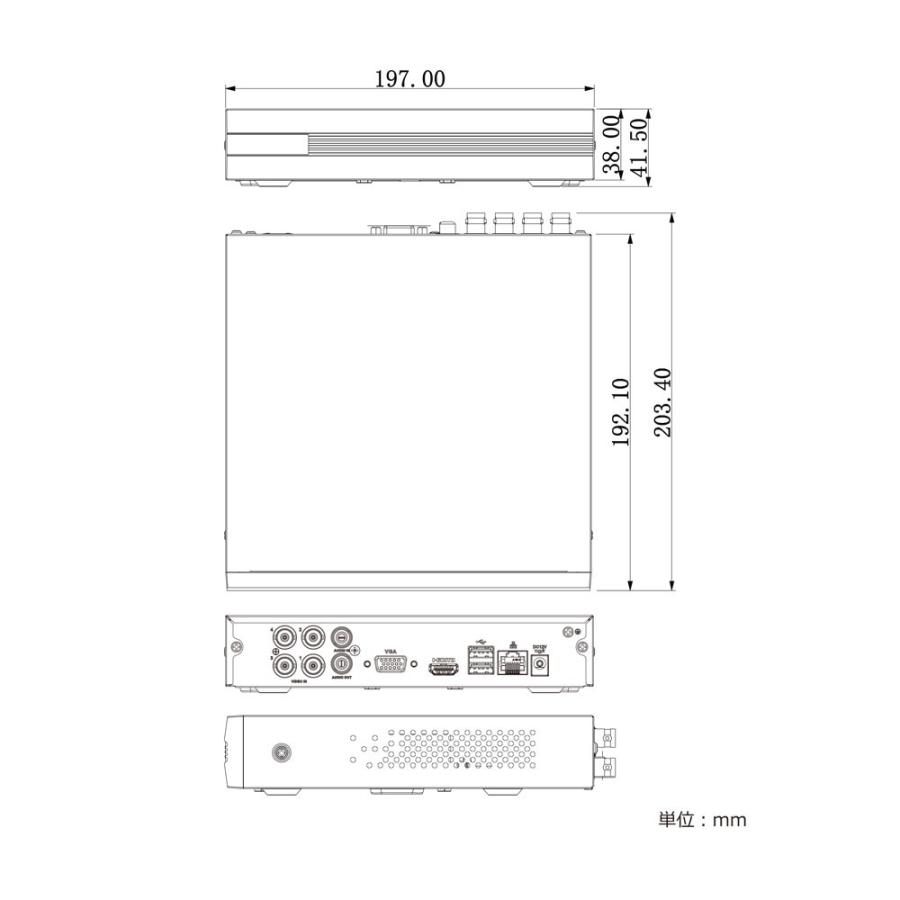 4CH ５in１(CVI/AHD/TVI/CVBS/IP)　5.0MP対応 4CH 監視カメラ/防犯カメラ対応レコーダー  HDD 録画機｜sree｜02