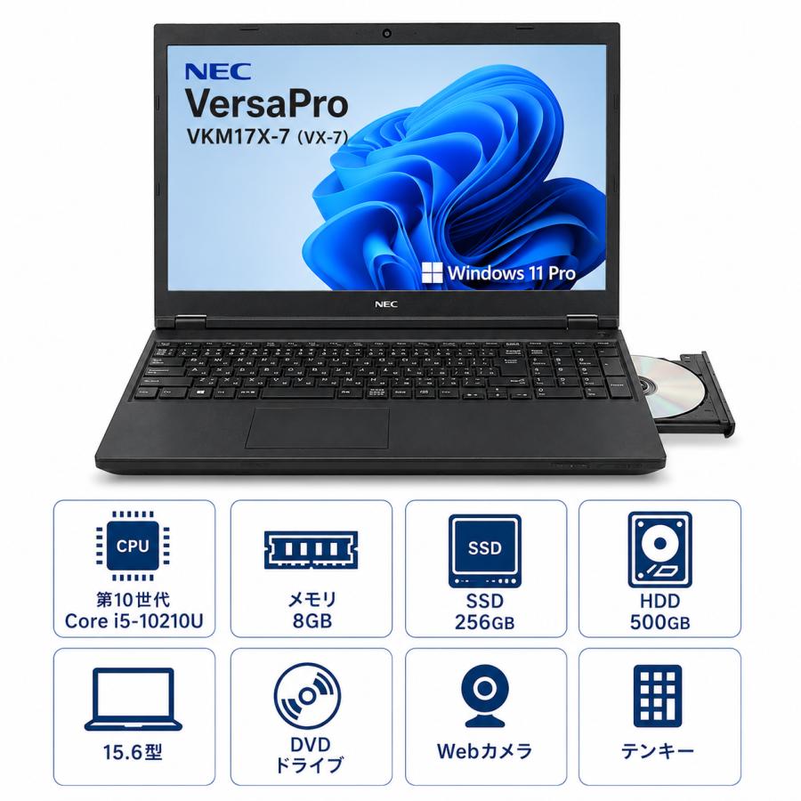 VersaPro 2020年モデル NEC VKM17X-7 (VX-7)15.6型ノートPC Corei5
