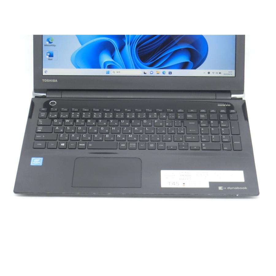 【中古良品】東芝/dynabook〈T45/CB〉Win11/Intel Core i3-7100U/SSD256GB/メモリ8GB ⑥ 中古良品】東芝/dynabook〈T45/CB〉Win11/Intel Core i3-7100U