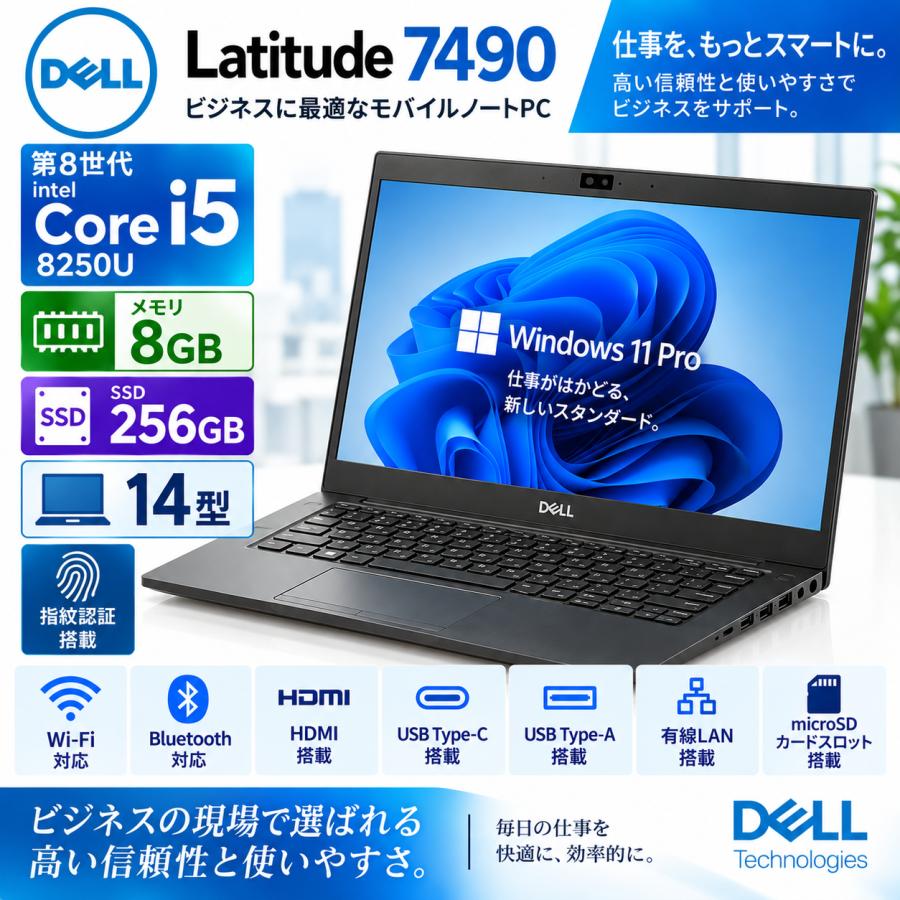 Latitude（Dell） 2019年モデル/カメラ内蔵/中古/14インチ/Win11Pro