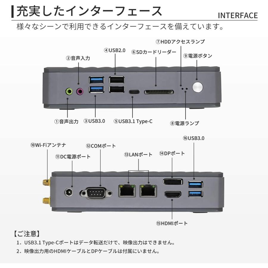 eX.computer ミニPC デスクトップパソコン W3 Win11Pro Core i5-10210U