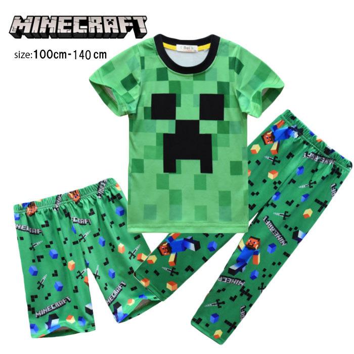 送料無料 マインクラフト パジャマ3点セット Minecraft クリーパー 子供服 キッズ ジュニア Tシャツ ハーフパンツ 短パン 100cm 110cm 1cm 130cm 140cm Pjmc002 Sr Rize 通販 Yahoo ショッピング