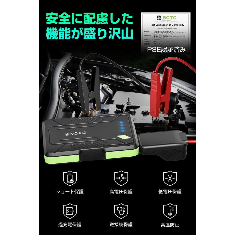 ジャンプスターター 12V ポータブル 車エンジンスターター ピーク電流