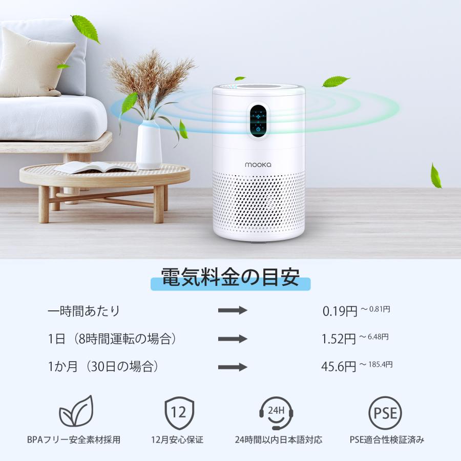 ウイルス除去空気清浄機 コンパクトタイプ LEDライト付き