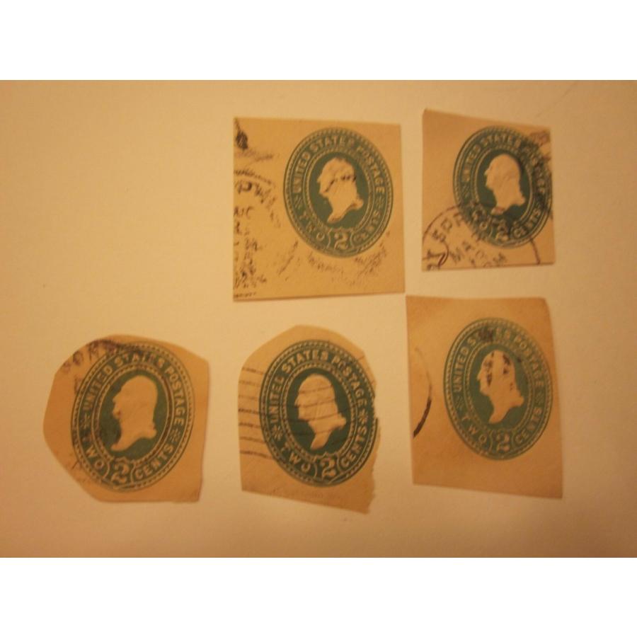 切手 ジョージ ・ ワシントン 1887 - 1894 U.S. #U318 2 セント封筒切手 5 個セット #10- show original｜sroom｜02