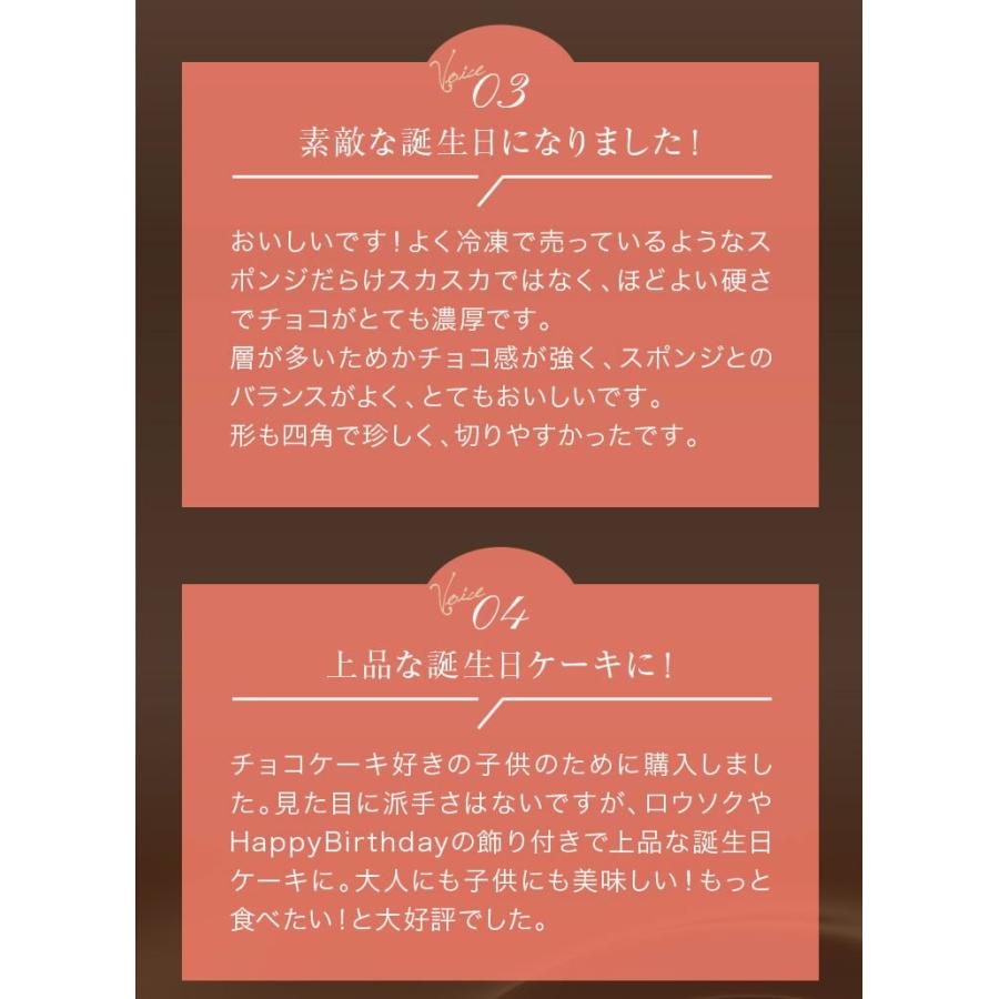 バースデーケーキ 誕生日ケーキ チョコレートケーキ 送料無料 冷蔵便(冷) 誕生日ボヌール・カレ チョコレート 誕生日 ケーキ ギフト プレゼント｜srr-shop｜10