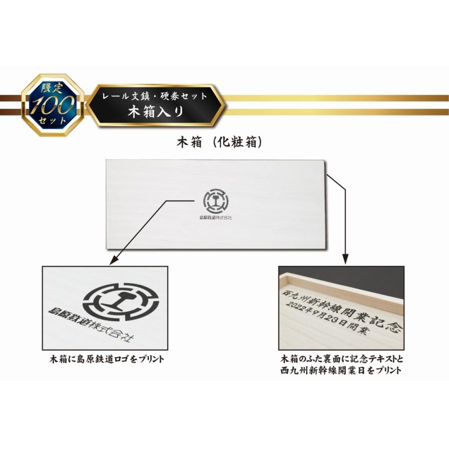 レール文鎮・硬券セット「木箱入り」 ☆島鉄（しまてつ）島原鉄道