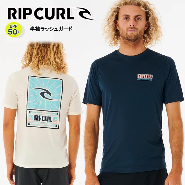メンズ　半袖 Tシャツ　リップカール　RIPCURL　ラッシュガード　 　UPF50+　 日焼け対策　 サーフィン 138MRV : SRS - 通販  - Yahoo!ショッピング [リップ カール] メンズ 半袖 ラッシュガード (リラックスフィット) [ WLY3NM / SHOCKWAVES SS UV ]