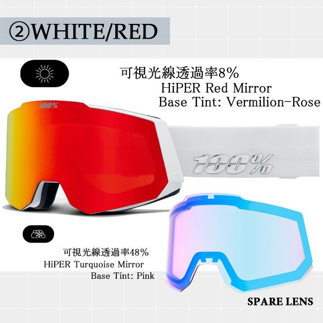 100% スノーゴーグル ワンハンドレッド SNOWCRAFT HiPERレンズ UltraHD