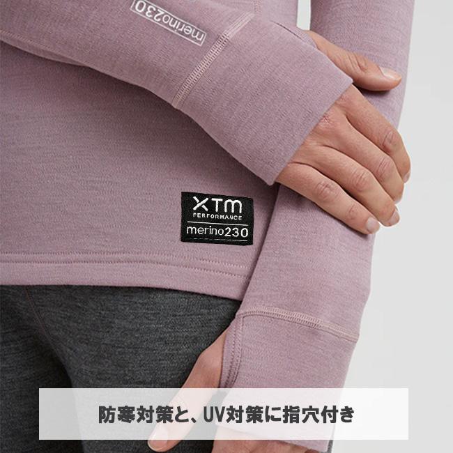 メリノウール XTM レディース インナーシャツ クルーネック 丸首 長袖