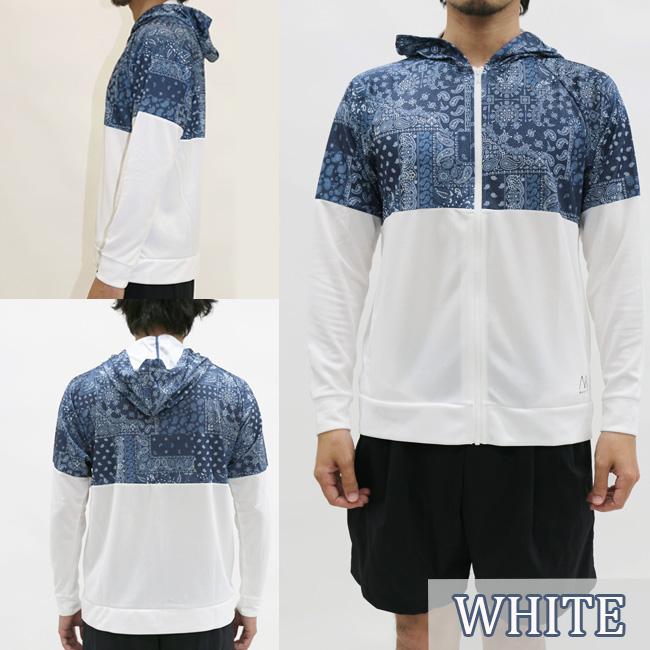 ラッシュガード メンズ 男性用 長袖 スイムウエア ウエア トップス フード付き MASHALO マシャロ UVカット プリント切替　ペイズリー　紫外線90％  MSRG-424 |  | 03