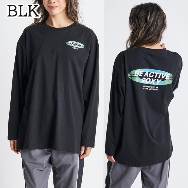 Tシャツ　トップス　長袖　レディース　女性用　ROXY　ロキシー　エクササイズ　フィットネス　コットン　オーバーサイズ　カジュアル　UVカット　RLT224528 | ROXY | 01