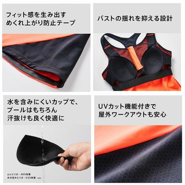 水着トップス レディース スイムトップス SPEEDO スピード ウイメンズ フィットネス 水陸両用 アクティブヘキサゴンロングトップ　タンクトップ　SFW72222｜srsshop｜10