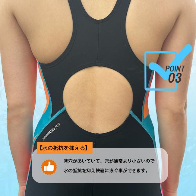トレーニング水着　オールインワン水着 レディース スピード SPEEDO レディース練習用水着 女性用　 競泳　水泳　 ニースキン　フックうけつき STW12431Z | speedo | 10
