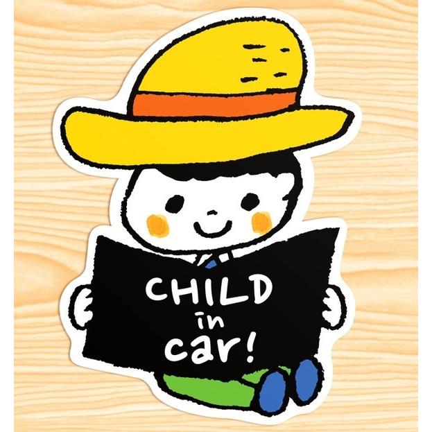 チャイルドインカー CHILD IN CAR マグネットステッカー(読書ちゃん）｜ss-illustration