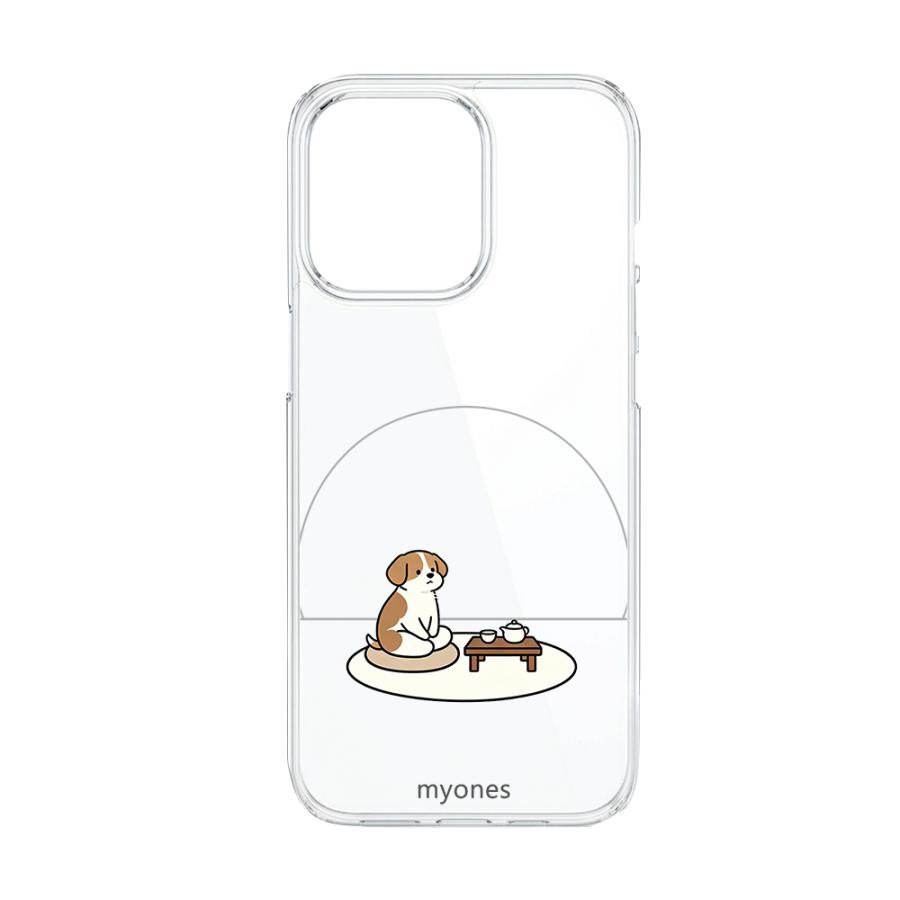 ZTE nubia S2 A504ZT クリア ハードケース (お茶を楽しむ犬) 犬 いぬ
