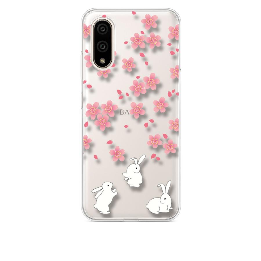 Basio active3 KYG04 クリア ハードケース t092 うさぎ ウサギ 和柄 桜