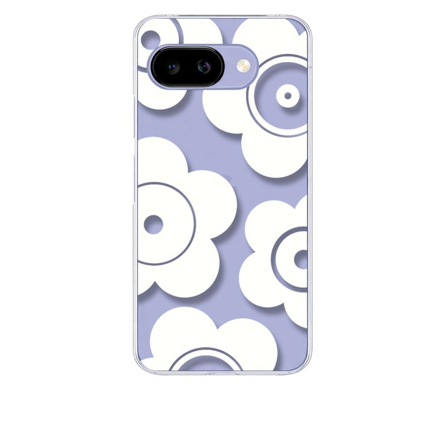 Google Pixel 10A クリア ハードケース t026-ホワイト 花柄 マリメッコ