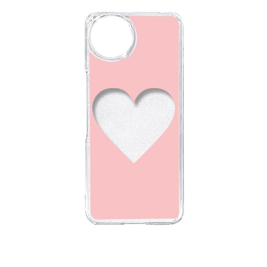 【送料無料】 ハート ガラスケース ピンク AQUOS wish4 SH-52E アクオス クリア ハードケース (ピンク) ハート窓