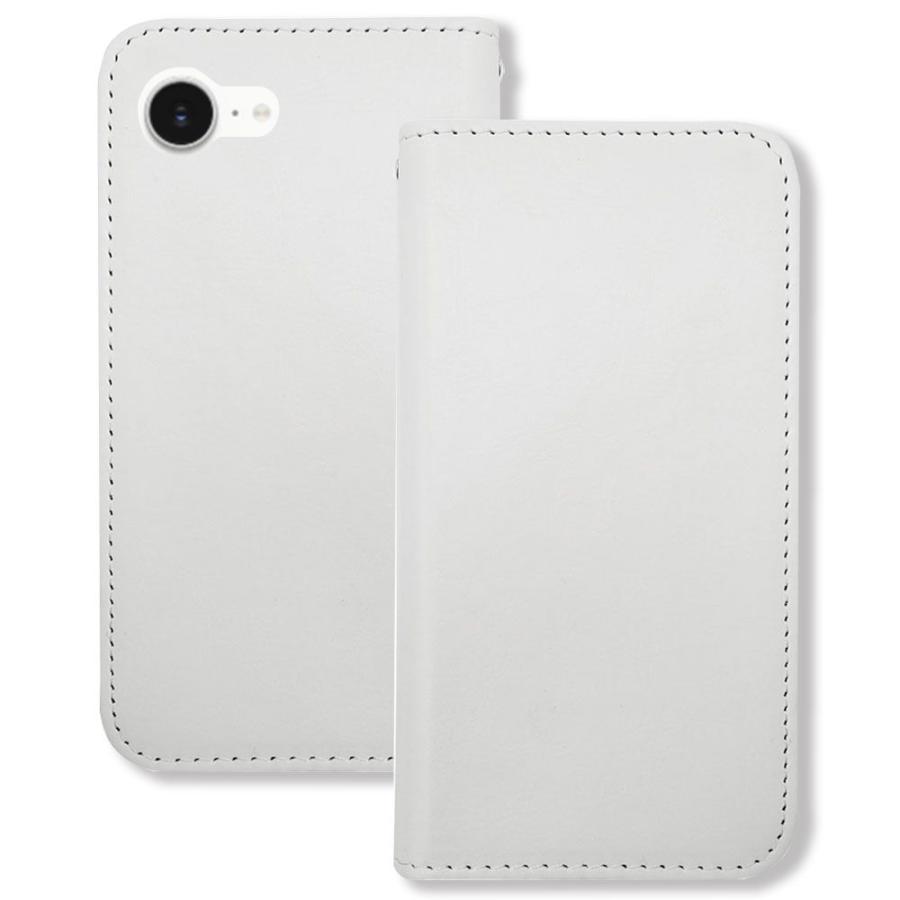 iPhone17e アイフォン17e 対応 手帳型 無地 (ホワイト) ベルトなし