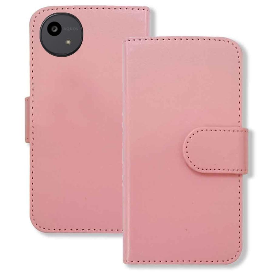 AQUOS wish5 SH-52F SH-M32 スマホケース（ピンク）手帳型 PUレザー