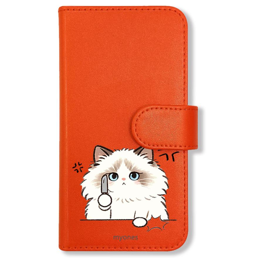 Google Pixel 10 Pro XL 手帳型(オレンジxプンプン猫) おもしろ 猫